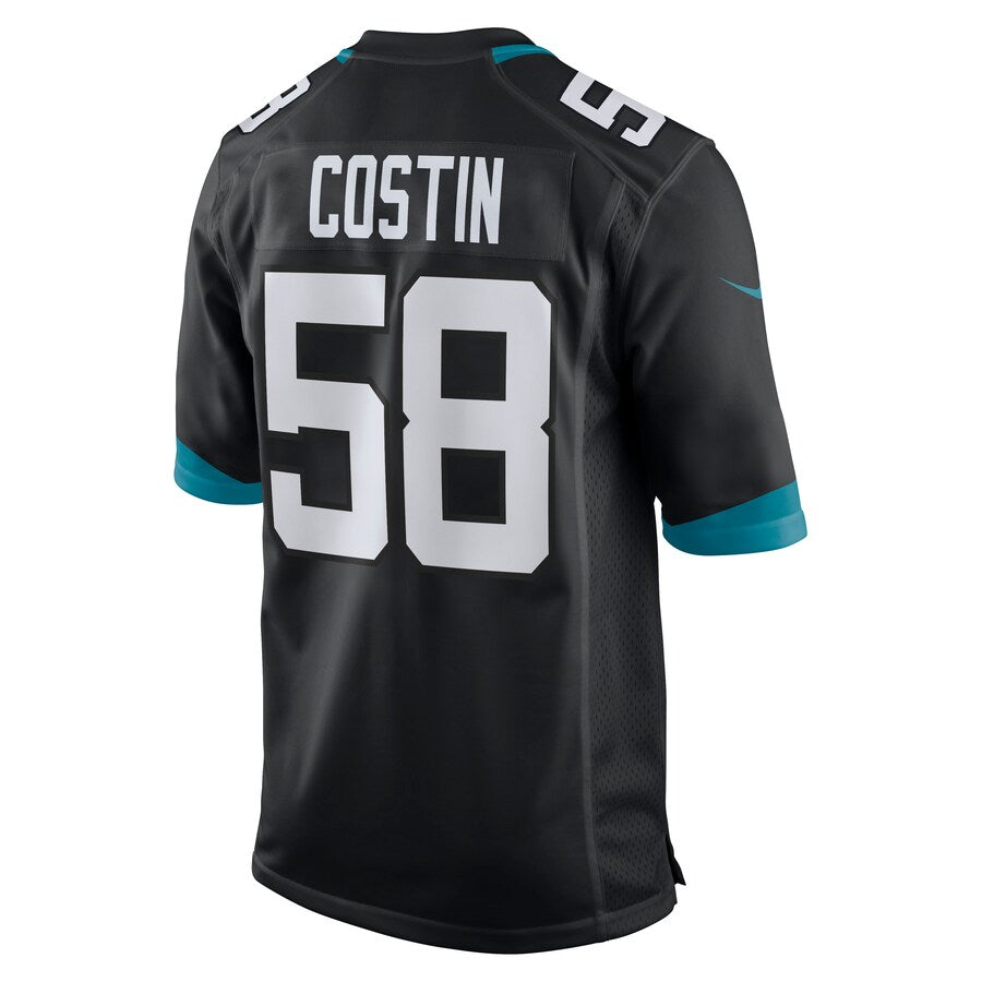 Jacksonville Jaguars Doug Costin Game Black Football Jersey product image