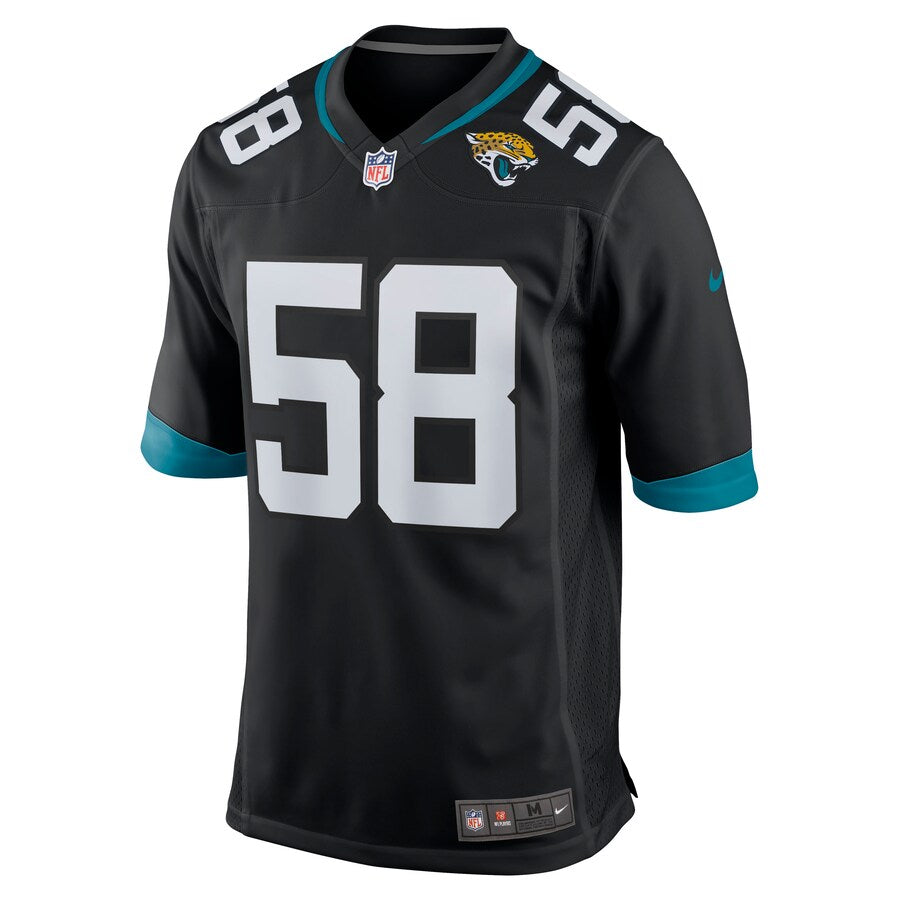 Jacksonville Jaguars Doug Costin Game Black Football Jersey product image