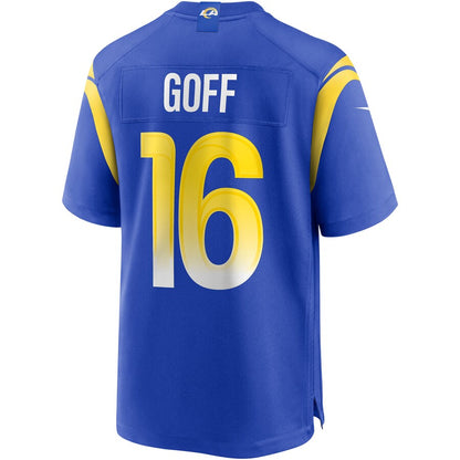 Los Angeles Rams Jared Goff Game Royal Football Jersey product image