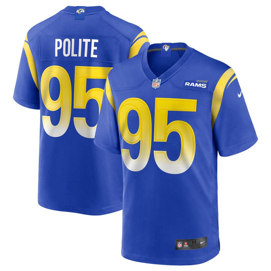 Los Angeles Rams Jachai Polite Game Royal Football Jersey product image
