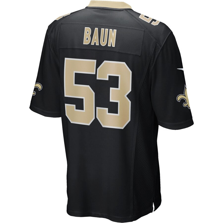 New Orleans Saints Zack Baun Game Black Football Jersey product image