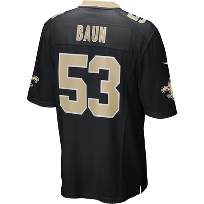 New Orleans Saints Zack Baun Game Black Football Jersey product image