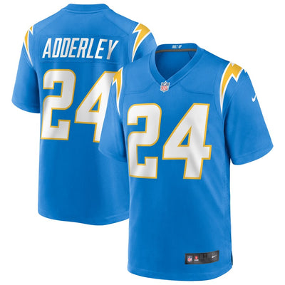 Los Angeles Chargers Nasir Adderley Powder Game Blue Football Jersey product image