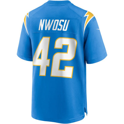 Los Angeles Chargers Uchenna Nwosu Powder Game Blue Football Jersey product image
