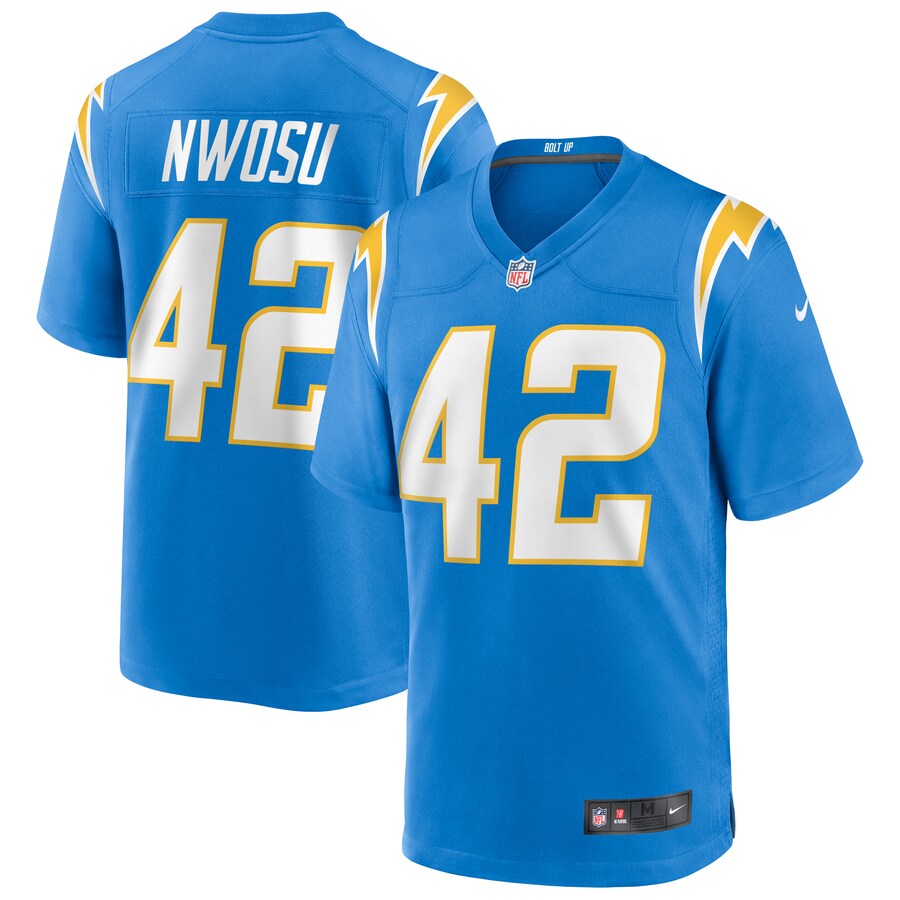 Los Angeles Chargers Uchenna Nwosu Powder Game Blue Football Jersey product image