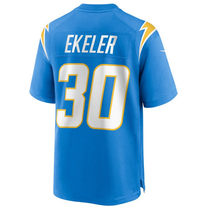 Los Angeles Chargers Austin Ekeler Powder Game Blue Football Jersey product image