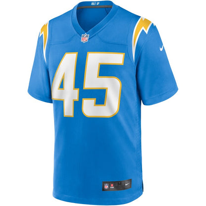 Los Angeles Chargers Cole Mazza Powder Game Blue Football Jersey product image