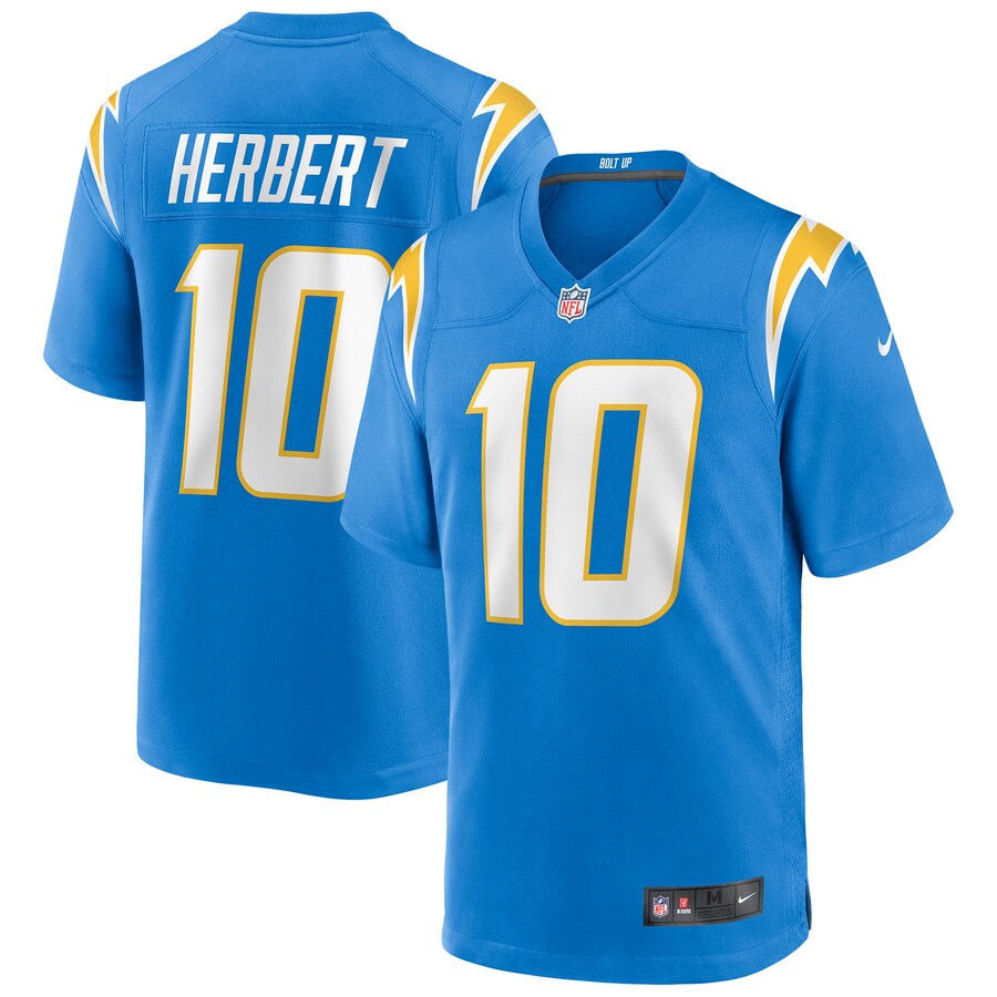 Los Angeles Chargers Justin Herbert Powder Game Blue Football Jersey product image
