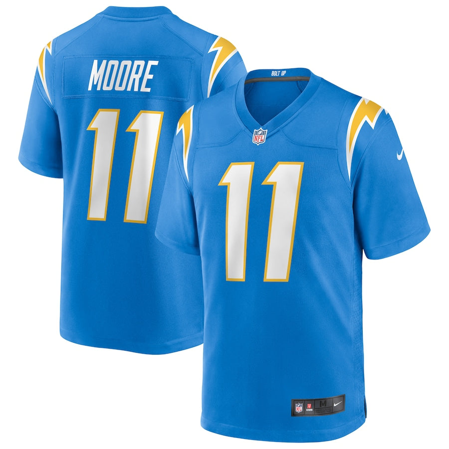 Los Angeles Chargers Jason Moore Powder Team Game Blue Football Jersey product image