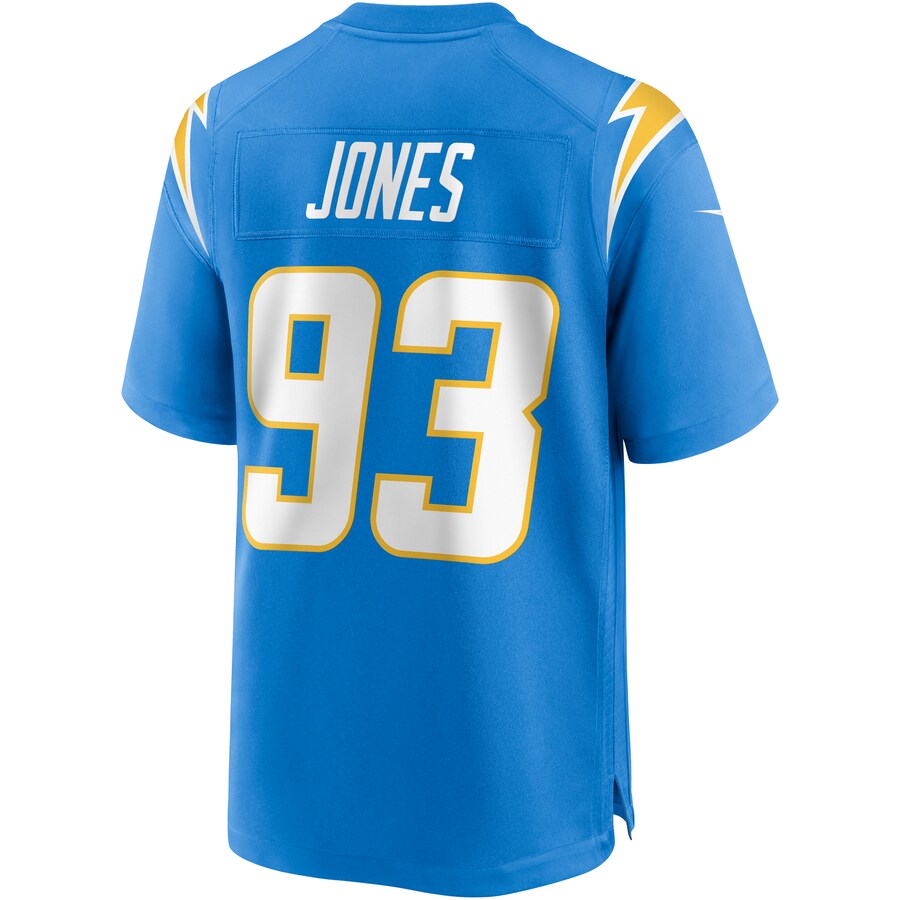 Los Angeles Chargers Justin Jones Powder Game Blue Football Jersey product image