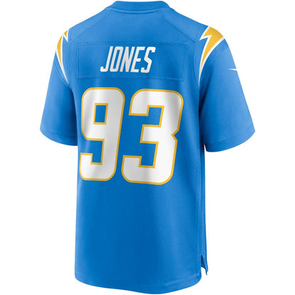 Los Angeles Chargers Justin Jones Powder Game Blue Football Jersey product image