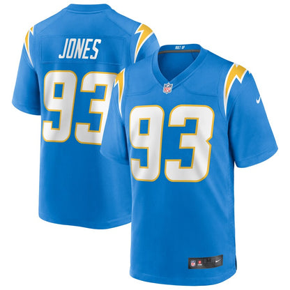 Los Angeles Chargers Justin Jones Powder Game Blue Football Jersey product image