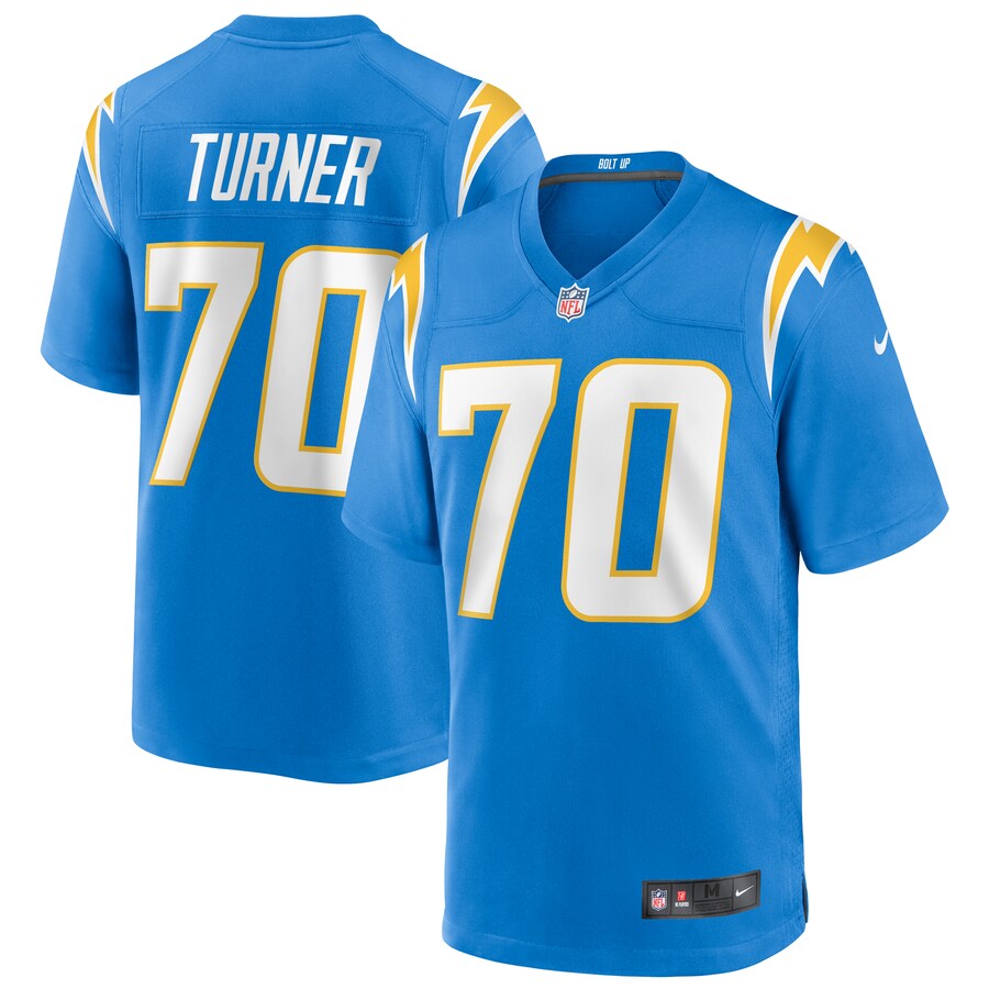 Los Angeles Chargers Trai Turner Powder Game Blue Football Jersey product image