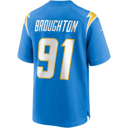 Los Angeles Chargers Cortez Broughton Powder Game Blue Football Jersey product image