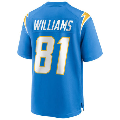 Los Angeles Chargers Mike Williams Powder Game Blue Football Jersey product image