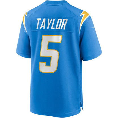 Los Angeles Chargers Tyrod Taylor Powder Game Blue Football Jersey product image