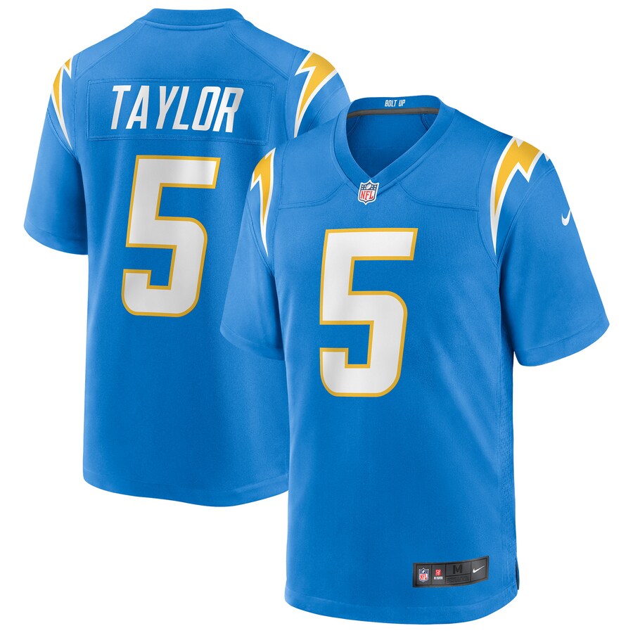 Los Angeles Chargers Tyrod Taylor Powder Game Blue Football Jersey product image