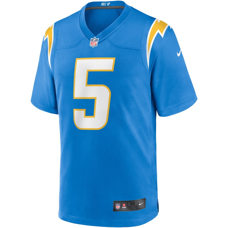 Los Angeles Chargers Tyrod Taylor Powder Game Blue Football Jersey product image