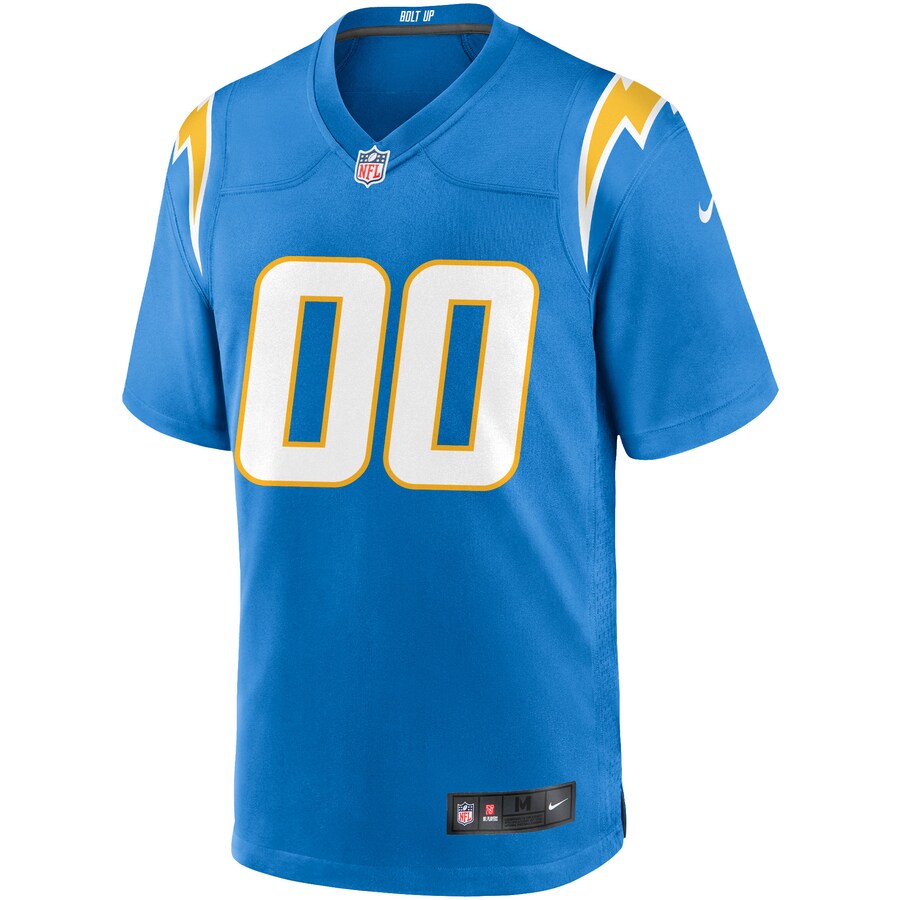 Los Angeles Chargers Powder Custom Game Blue Football Jersey product image