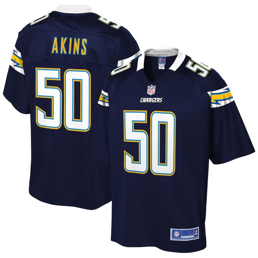 Los Angeles Chargers Curtis Akins Pro Line Navy Football Jersey product image