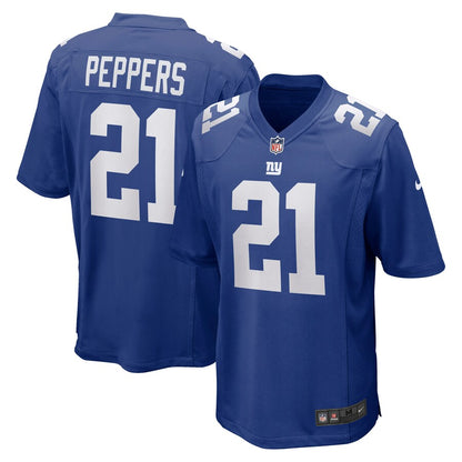 New York Giants Jabrill Peppers Game Royal Football Jersey product image