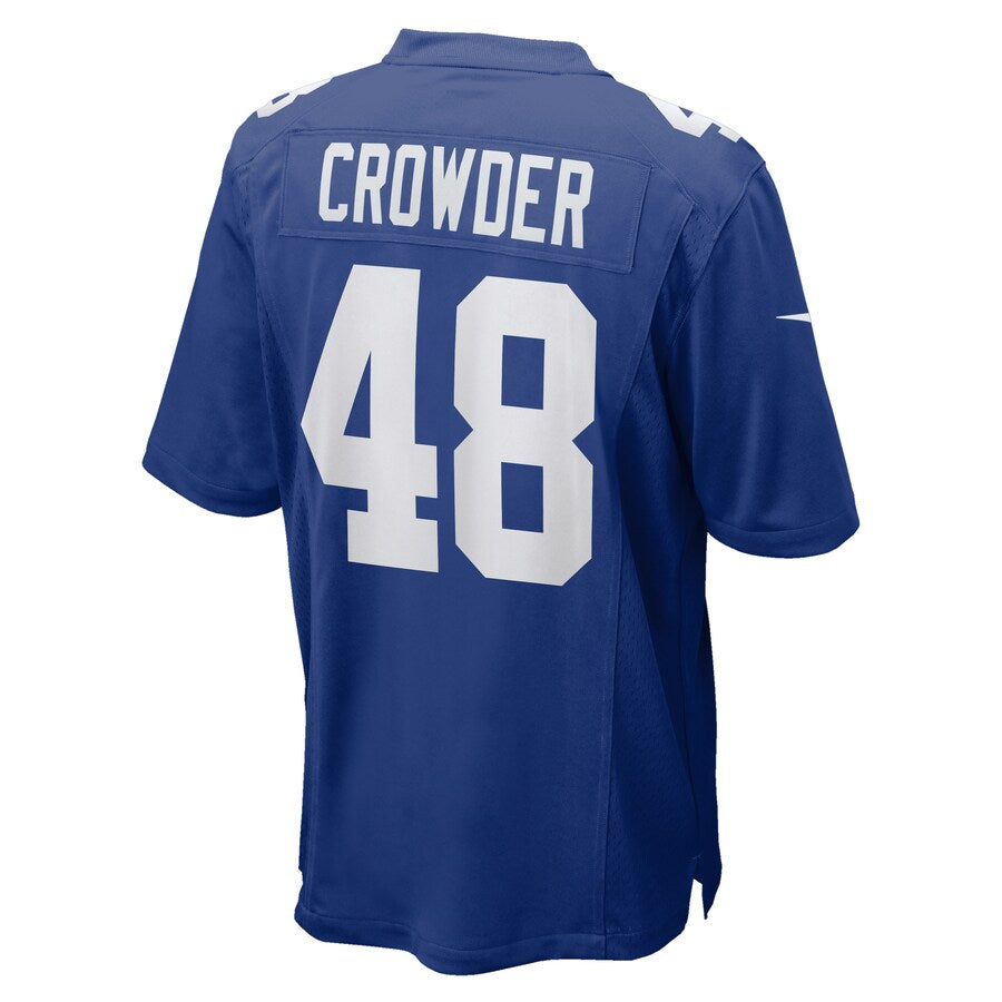 New York Giants Tae Crowder Team Game Royal Football Jersey product image
