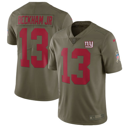 New York Giants Odell Beckham Jr Limited Salute To Service Olive Football Jersey product image