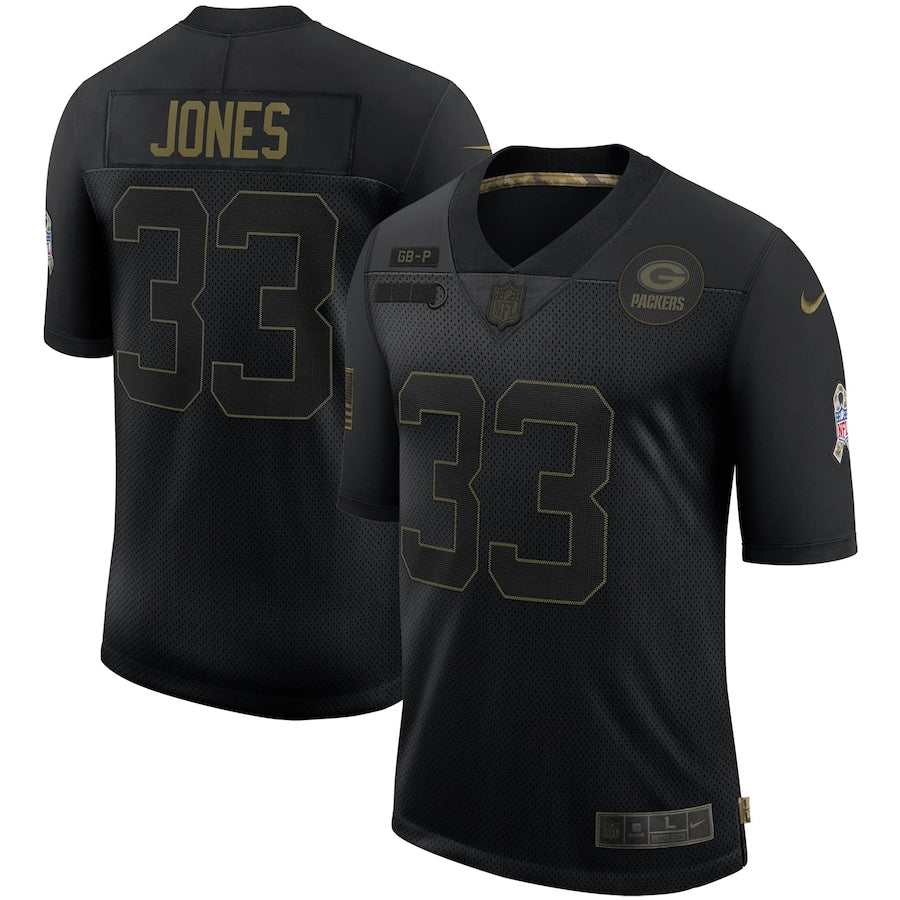 Green Bay Packers Aaron Jones Limited Salute To Service Black Football Jersey product image