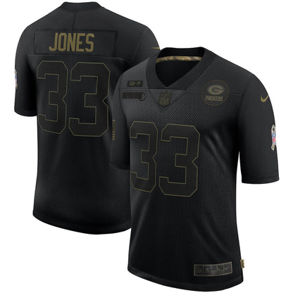 Green Bay Packers Aaron Jones Limited Salute To Service Black Football Jersey product image