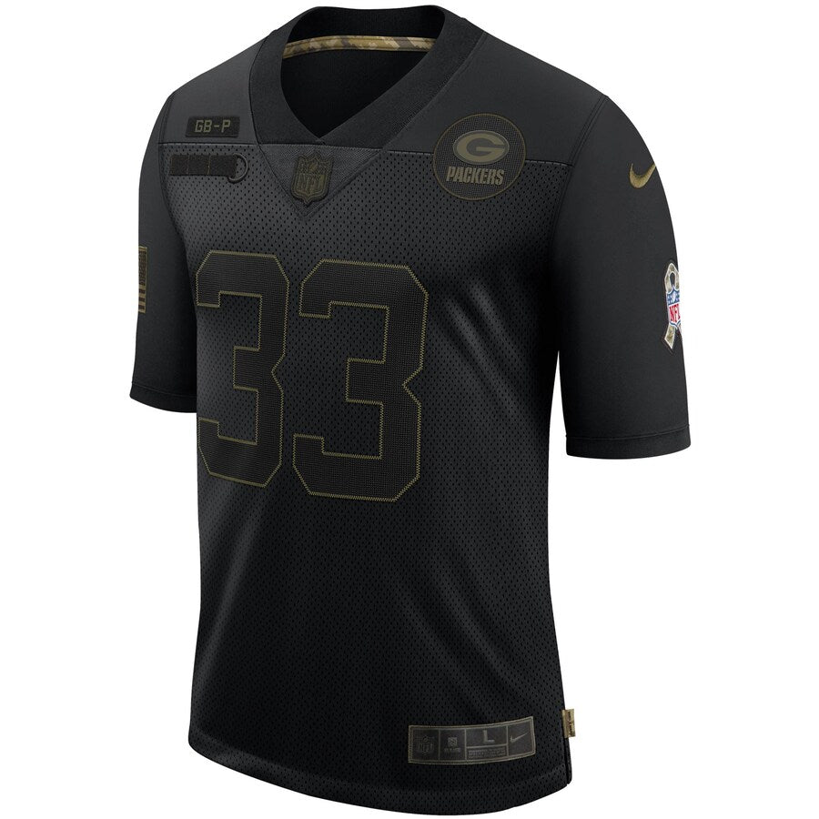 Green Bay Packers Aaron Jones Limited Salute To Service Black Football Jersey product image