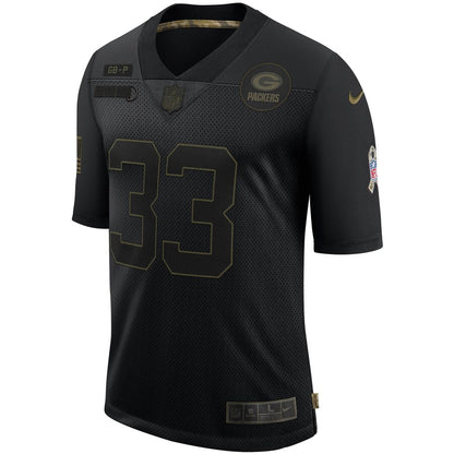 Green Bay Packers Aaron Jones Limited Salute To Service Black Football Jersey product image