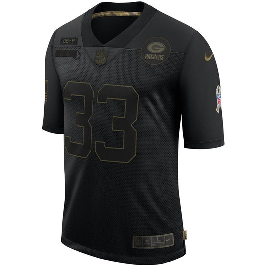 Green Bay Packers Aaron Jones Limited Salute To Service Black Football Jersey product image