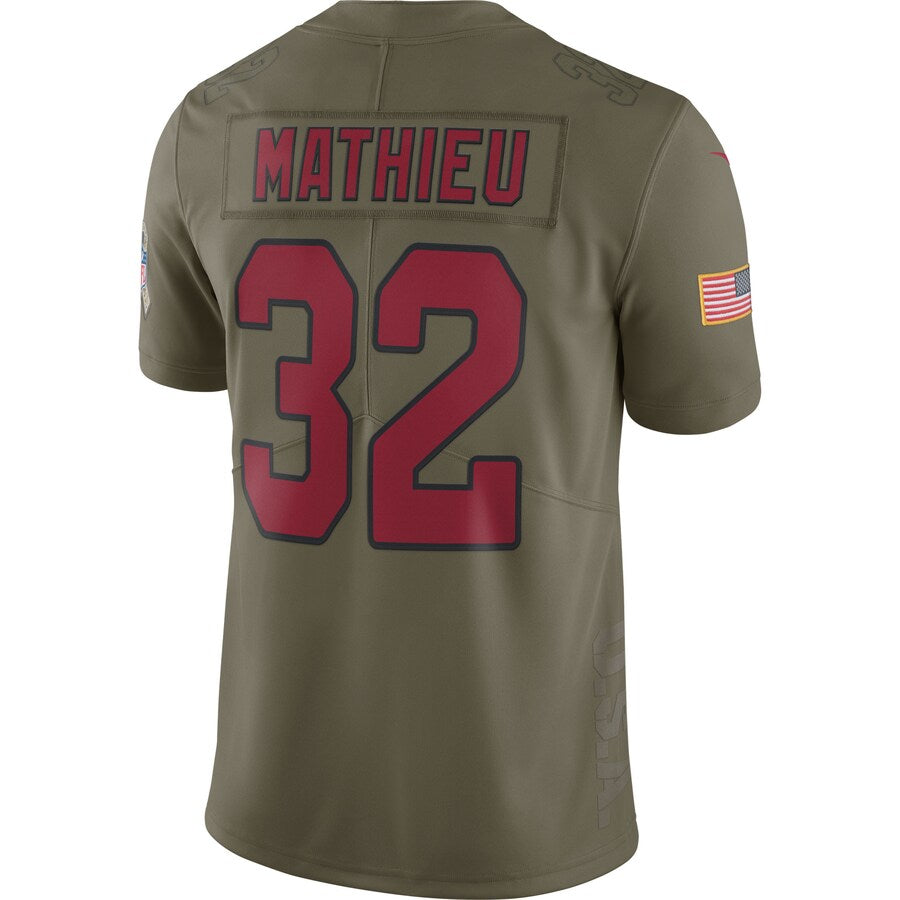 Arizona Cardinals Tyrann Mathieu Limited Salute To Service Olive Football Jersey product image