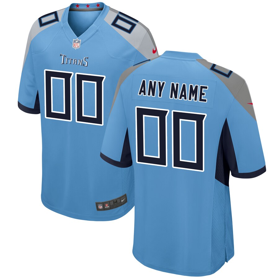 Tennessee Titans Light Custom Alternate Game Blue Football Jersey product image