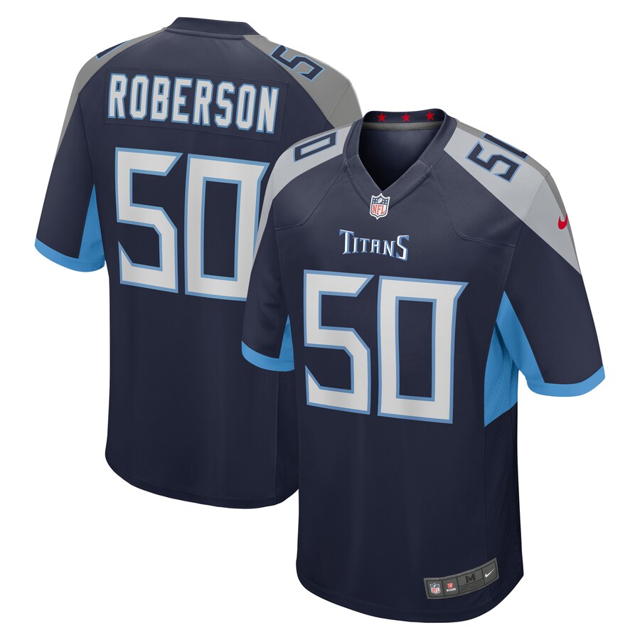 Tennessee Titans Derick Roberson Game Navy Football Jersey product image