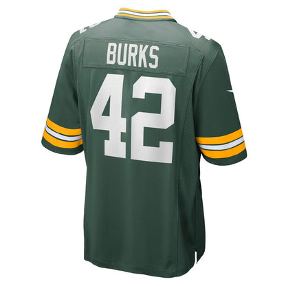 Green Bay Packers Oren Burks Game Green Football Jersey product image