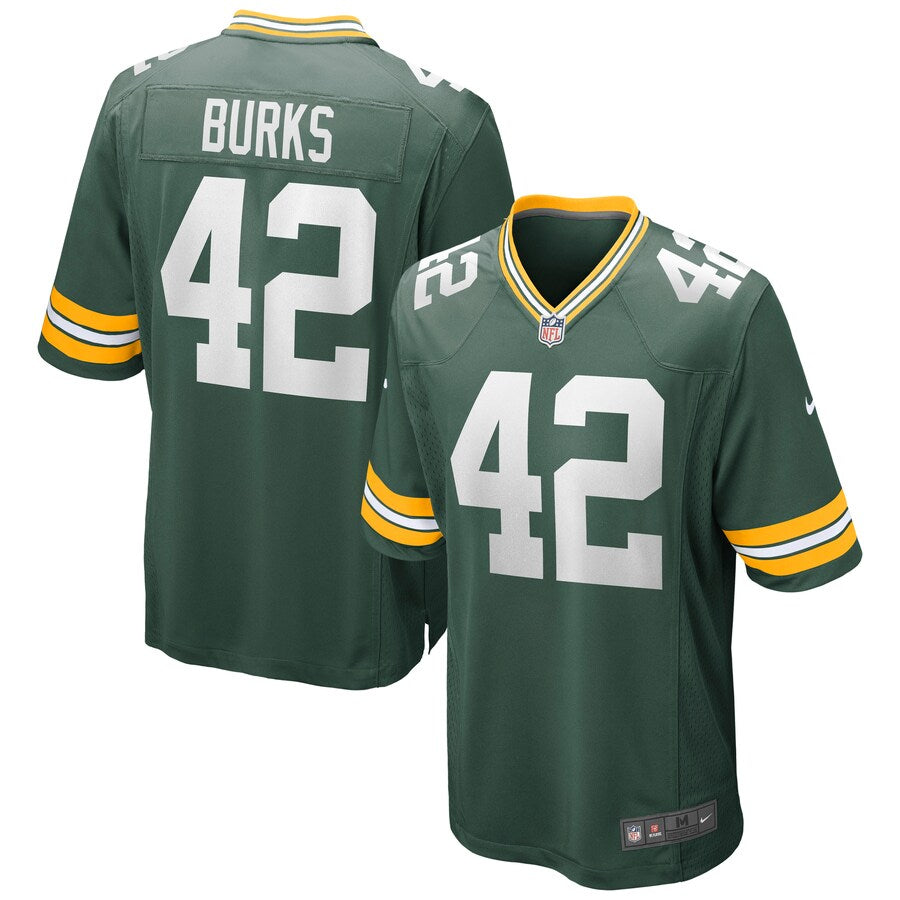 Green Bay Packers Oren Burks Game Green Football Jersey product image