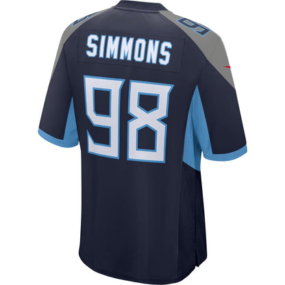 Tennessee Titans Jeffery Simmons Game Navy Football Jersey product image