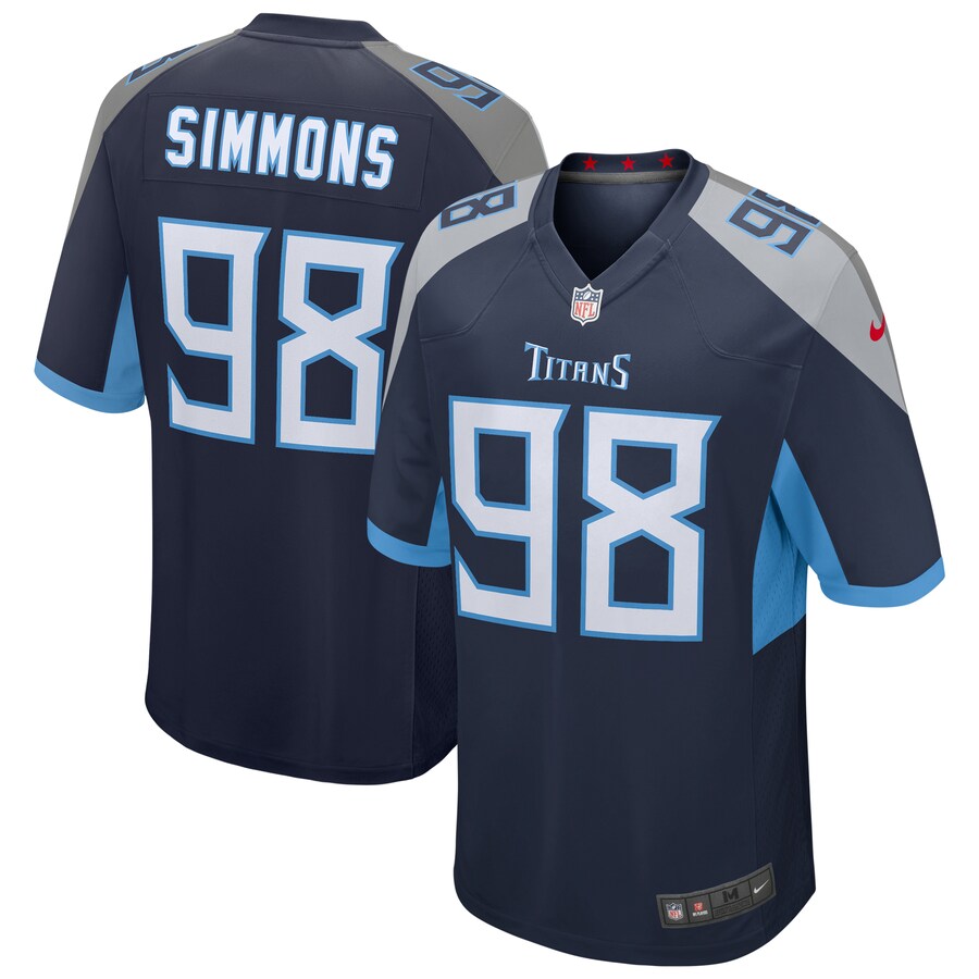 Tennessee Titans Jeffery Simmons Game Navy Football Jersey product image