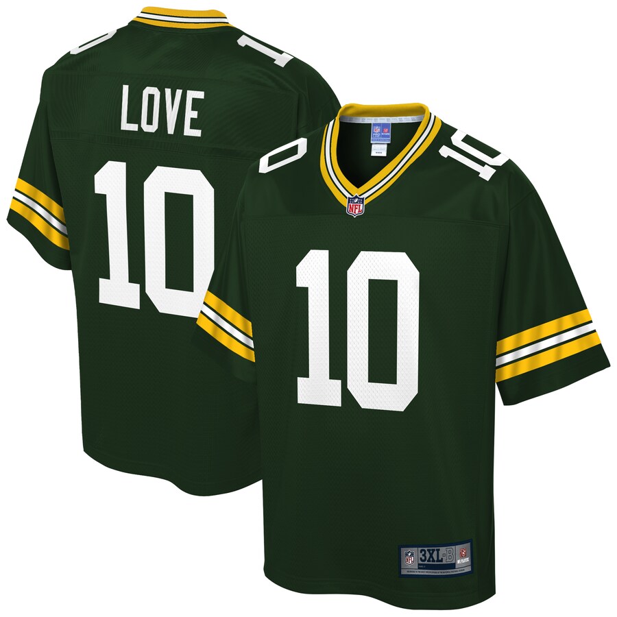 Green Bay Packers Jordan Love Pro Line Big & Tall Green Football Jersey product image