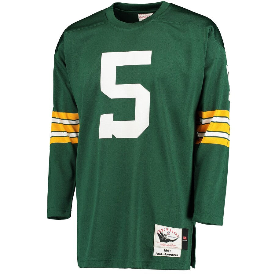 Green Bay Packers Paul Hornung 1961 Throwback Green Football Jersey product image