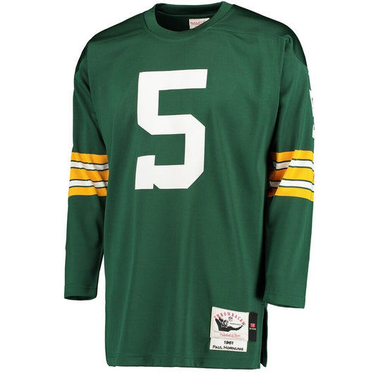 Green Bay Packers Paul Hornung 1961 Throwback Green Football Jersey product image