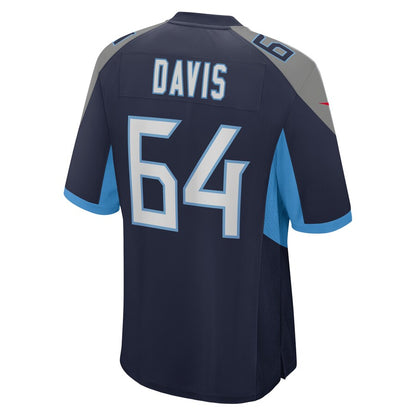 Tennessee Titans Nate Davis Game Navy Football Jersey product image