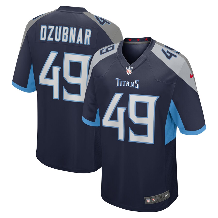 Tennessee Titans Nick Dzubnar Game Navy Football Jersey product image