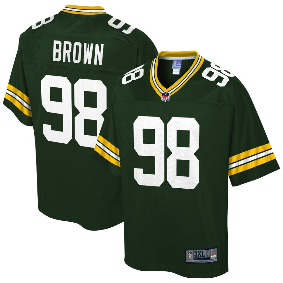 Green Bay Packers Fadol Brown Pro Line Big & Tall Green Football Jersey product image