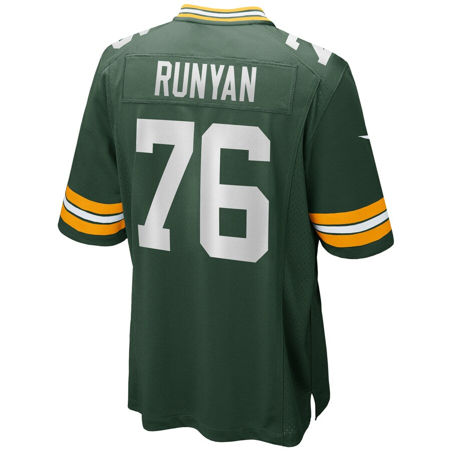 Green Bay Packers Jon Runyan Game Green Football Jersey product image