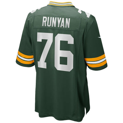 Green Bay Packers Jon Runyan Game Green Football Jersey product image