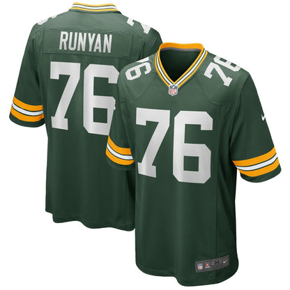 Green Bay Packers Jon Runyan Game Green Football Jersey product image