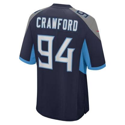 Tennessee Titans Jack Crawford Game Navy Football Jersey product image