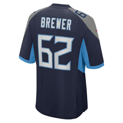 Tennessee Titans Aaron Brewer Game Navy Football Jersey product image